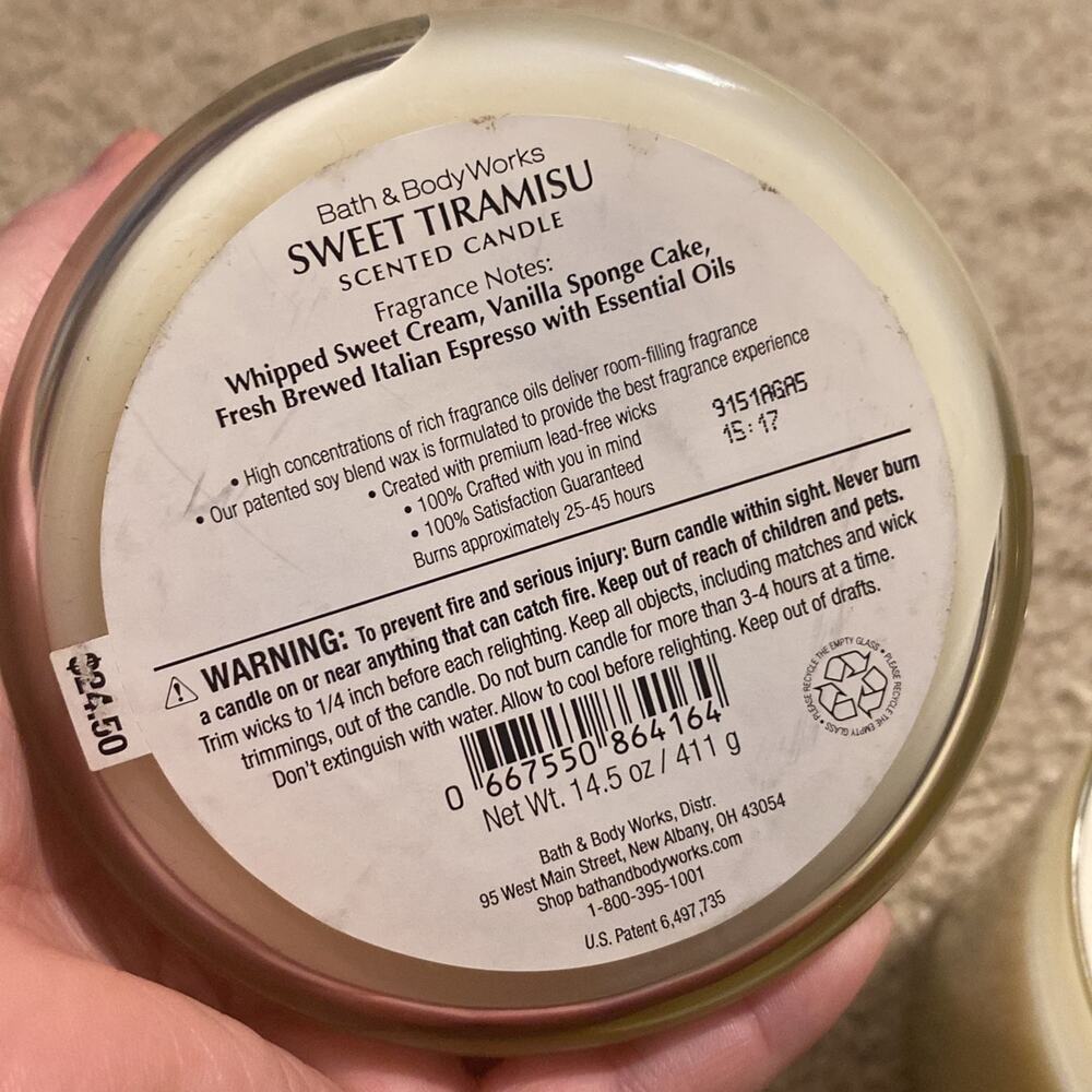 Bath Body Works ciao Bella sweet tiramisu candles 2x - Picture 3 of 3